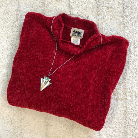 Vintage Northern Reflections oversized red chenille sweater - Picture 9 of 11